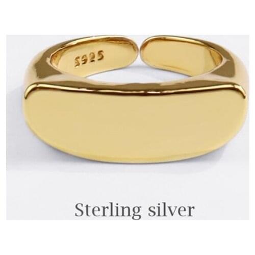 Sole Memory Geometric Shiny Cute 925 Sterling Silver Female Resizable Opening Rings SRI737