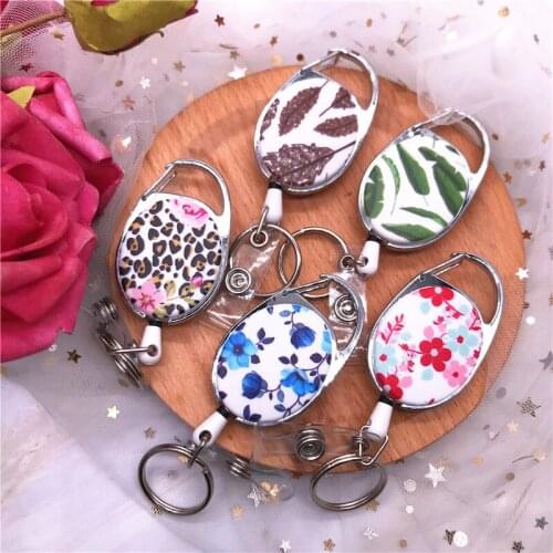 Belt Rope Office Lanyard Oval Retractable Pull Badge Reel ID Lanyard Name Tag Card Badge Holder Reels Recoil Keyring Chain Clips