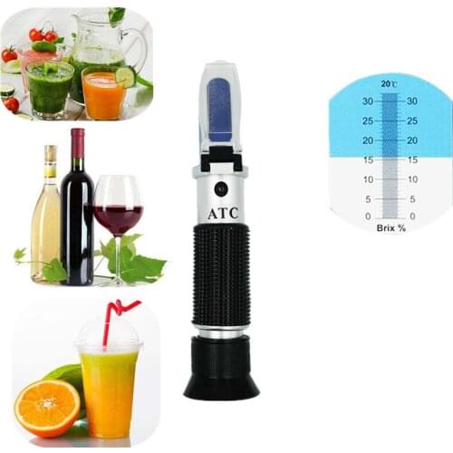 Hand held 0-32% brix Refractometer tester meter Sugar tools for Fruit Vegetables with box