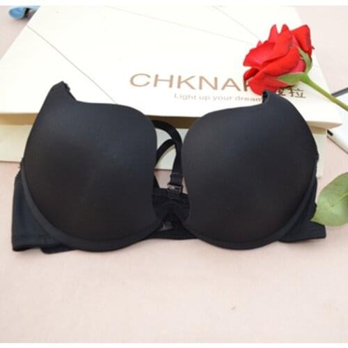 Sexy Women Lingerie U Backless Bras Underwear Deep U Low Cut Push Up Bra Intimates ECMLN Female Breathable Bralette