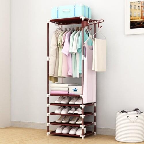 Removable Bedroom Hanging Clothes Rack with Wheels Floor Standing Coat Rack Racks Modern Triangle Coat Wardrobe Hanger