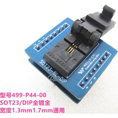 SOT23-6 499-P44-00 Gilded with PCB for 1.3mm 1.7mm IC Burning seat Adapter testing seat Test Socket test bench SOT23-3 SOT23-5