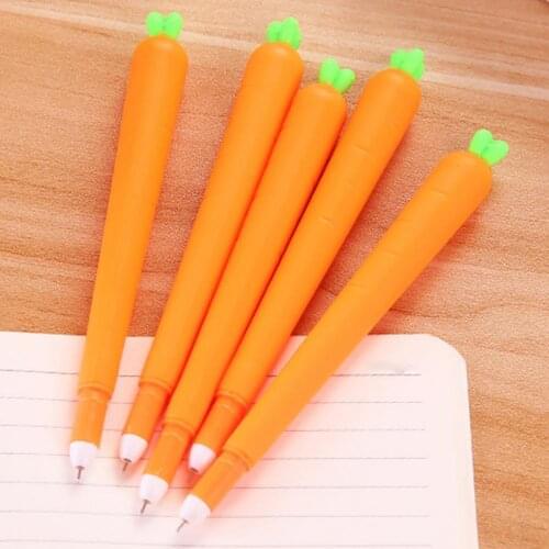 Funny Carrot 0.5mm Black Gel Ink Special Rubber Writing Pen Office School Supply Creative Gift School Office Stationery Supplies