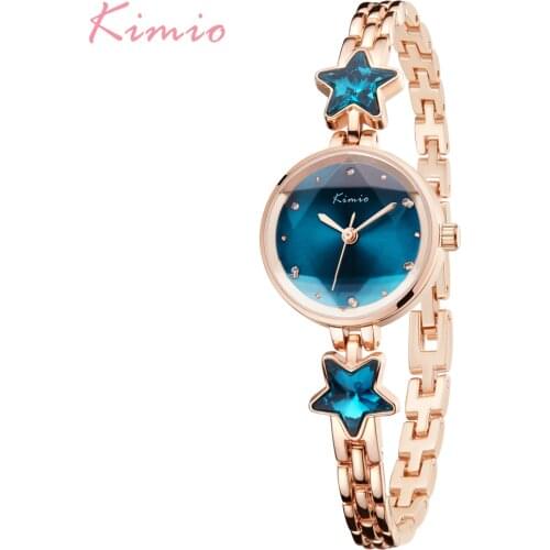 Kimio Top Brand Fashion Unique Ladies Star Bracelet Wristwatches Quartz Womens Watches Waterproof Montre Homme Gift For Female