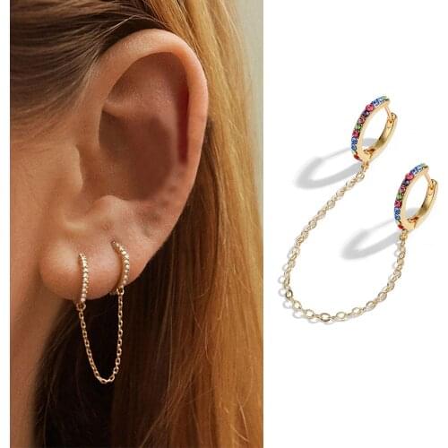 FNIO Hoop Earrings Women Gold /Rose Gold/Black/Silver Color Round Circle Earring Ear Ring Clip Earrings Gift