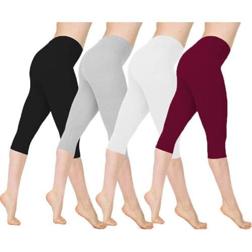 3/4 Yoga Pants Women Calf-length Pants Capri Pant Sport Leggings Women Fitness Yoga Gym High Waist Leggins Black Drop Shipping