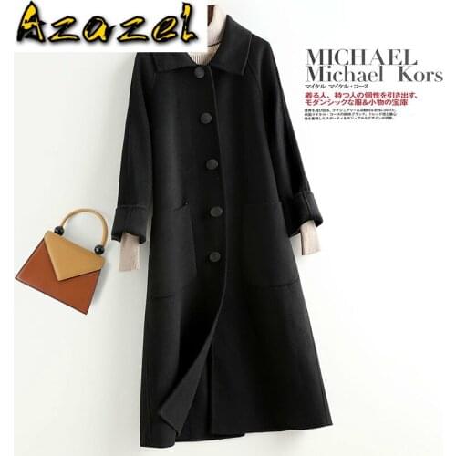 2020 Wool Female Long Jacket Spring Autumn Double-faced Woolen Coat Women Overcoat Korean Manteau Femme KQN30153 KJ4796
