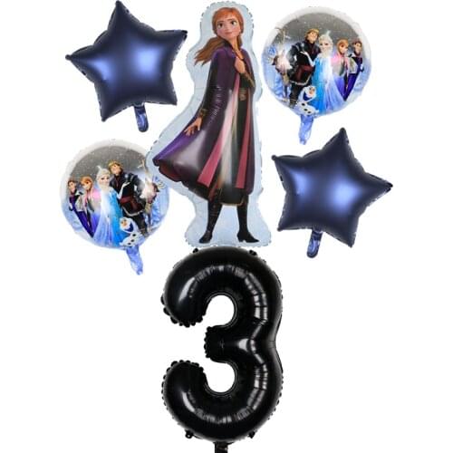 1 Set Elsa Disney "Frozen" Princess Aluminum Foil Balloon Anna olaf 32-inch Digital Birthday party Decoration Baby Shower