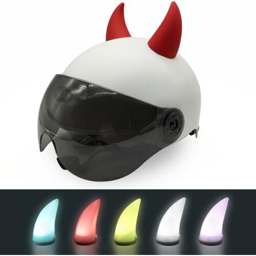 1PCS Devil Horn Bike Motorcycle Decoration Headwear Rubber Soft Horn Full Face Off Road HelmetPaste Type Auto Accessories
