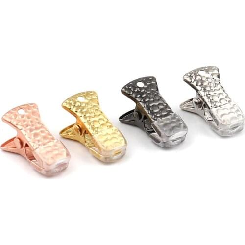 10PCs Carved Pattern Silicone Iron Clips For Jewelry Findings Necklace Bracelet Gun Black Silver Color Clip Making 20x10mm