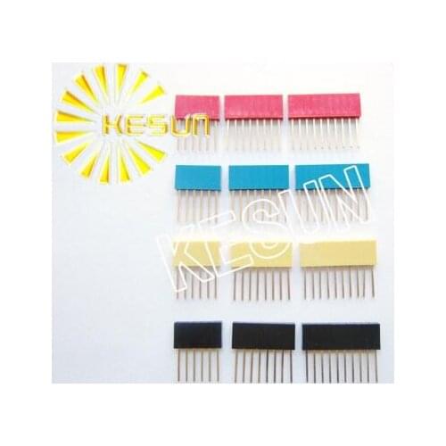 200pcs x 4Pin 6Pin 8Pin 10Pin 11mm 15mm Red Blue Yellow Orange Green PC104 Female Pin Header Strip Stackable Header Resistor