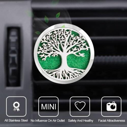 30mm Removable Car Diffuser Locket Vent Clip Auto Air Freshener Stainless Steel Essential Oil Aromatherapy Christmas Gift
