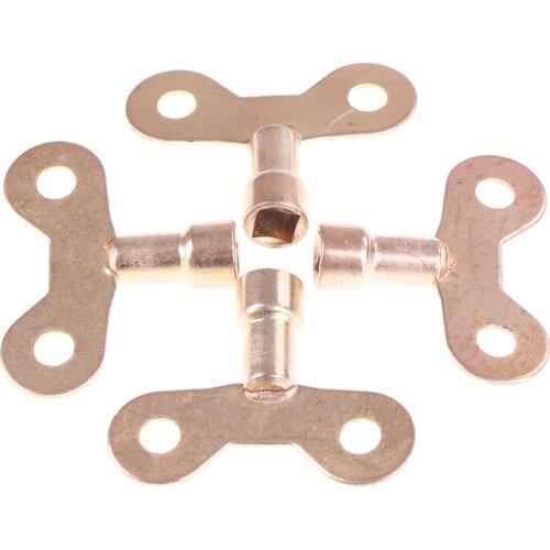4pcs Square Socket Brass Radiator Keys Plumbing Bleeding Key Solid Water Tap For Air Valve Plumbing Tool 6mm Hole core