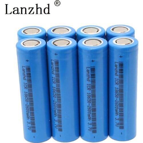 8PCS 18650 rechargeable Battery 2600MAH Capacity rechargeable 18650 Battery 3.7v rechargable Li-ion Real Full Battery