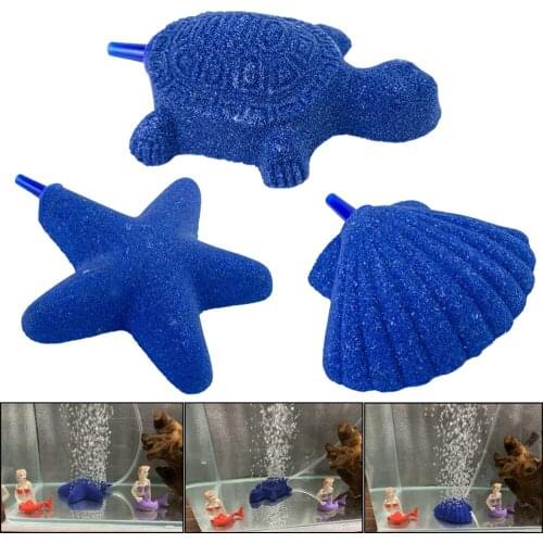 Turtle Aquarium Fish Tank Air Pump Sand Stone Star Bubble Stone Aeration Pump Oxygen Plate Air Pump Accessories Shell Air Stone