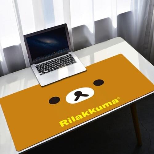 Anime Mouse Pad Kawaii Rilakkuma Mousepad Gamer Desk Mat Extended Pc Accessories Gaming Pad On The Table Big Mousepad Xxl