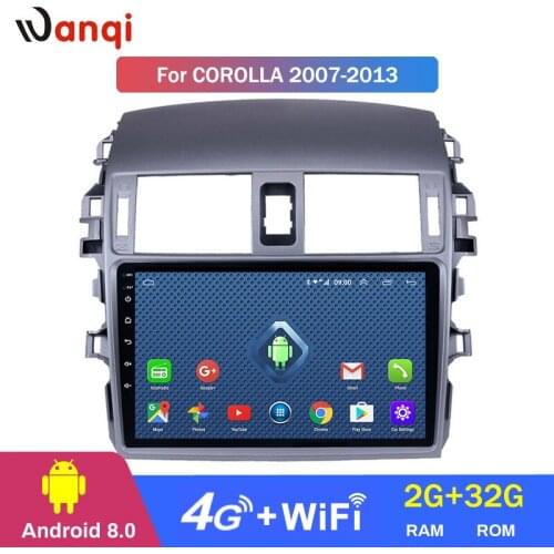 4G Lte All Netcom 9 inch 2G RAM 32G ROM auto radio dvd player Android 8.0 car stereo for Toyota Corolla 2007-2013 car navigation
