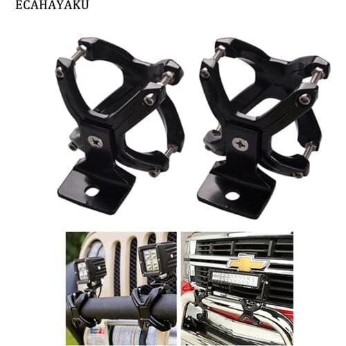 ECAHAYAKU Car Accessories 2inch 3inch Adjustable Black Round Bull Bar Bumper Bar Tube Mounting Brackets Clamp Holder for LED Bar