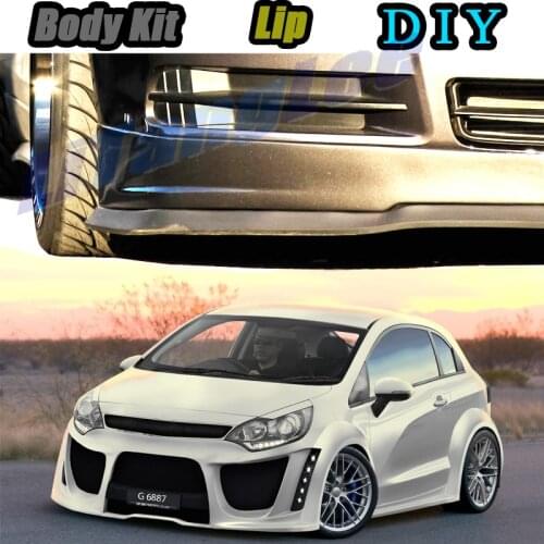 Car Bumper Lip Front Spoiler Skirt Deflector For KIA K2 Rio Pride Xcite Cinco RX -V Stylus Tune Modifie Body Kit VIP Hella Flush