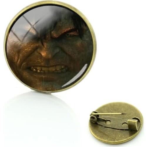 Disney Marvel Invincible Hulk Brooch Glass Brooch Cabochon Dome Fashion Taste Brooch Accessories Jewelry Souvenir Jewelry