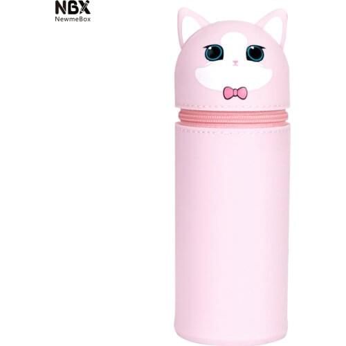 NBX Pencil Case Silicone Pouch Stand Up Pen Waterproof Soft Stationery Box Organizer Portable Storage Zipper for Students Kids