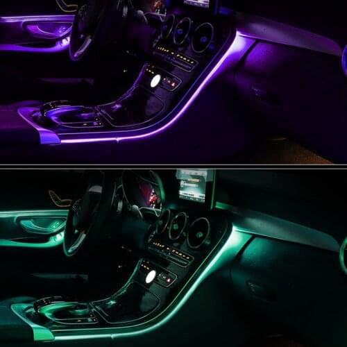 For Mercedes Benz C W205 C260 GLC E A 15~20 Interior Original Factory Atmosphere advanced Ambient Light 64 colors advanced light