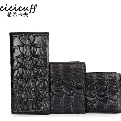 Brand Design Crocodile Men Wallet Genuine Leather Long Coin Purse for Man Multifunction Male Short Money Bag New Unique Billfold