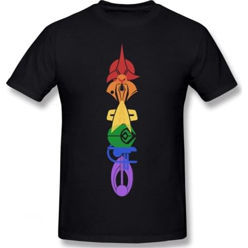 Deep Space Nine Rainbow Symbol Stack Homme Big size T-Shirt Star Trek Science FictionTV Series Tee Cotton Oversized Short Sleeve