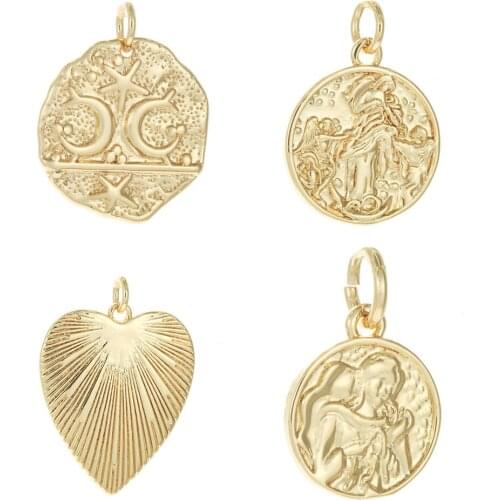 Jesus Our Lady Charms for Earrings Necklace Bracelet Making Supplies Gold Accessories Diy Jewelry Design Charms Copper CZ Zircon