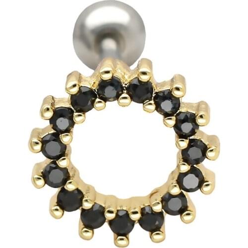 JHJT 16G Cartilage Nail G23 Titanium Flower Ear Cartilage Helix Tragus Stud Piercing Women Men Jewelry