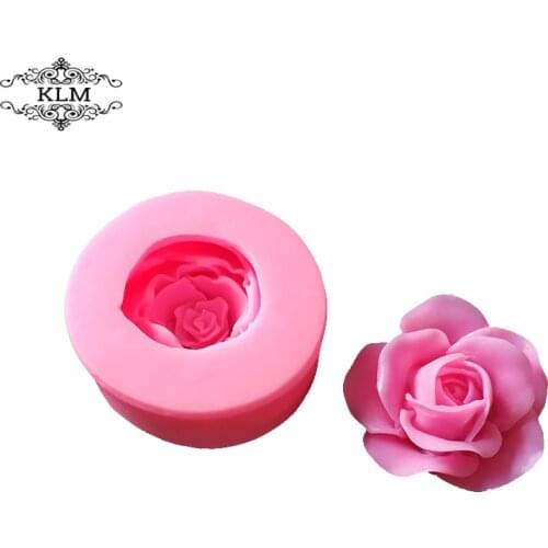 KLM-00189 Roses Flower Silicone Cake Mold Chocolate Sugar craft Decorating Fondant Tools 4 Size Pink 1 Piece