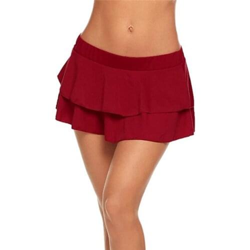 Summer Pleated Skirt Lady Sexy Low-Waisted Lattice Mini Short Skirts Women Plaid Kawaii Skirt Female Clubwear Robe Femme