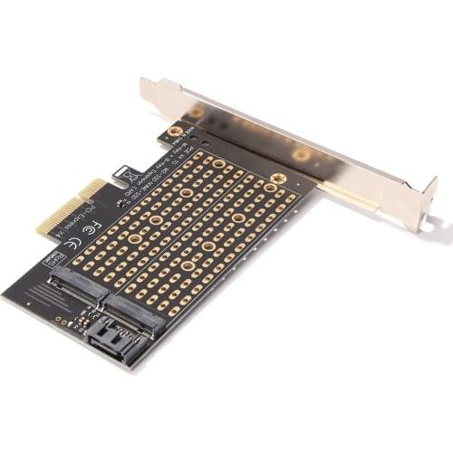 M.2 NVME to PCIE Adapter M+B Key NGFF SSD to PCI-E 3.0 X4 SATA Expansion Card PCIE to M2/M.2 Adapter M2 to SATA PCIe Card