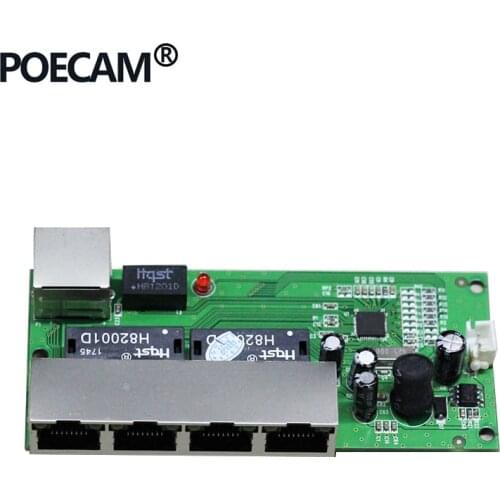 Mini 5 Port 10/100mbps Network Switch 5-12v Input Voltage Smart Ethernet Pcb Rj45 Module With Led built-in