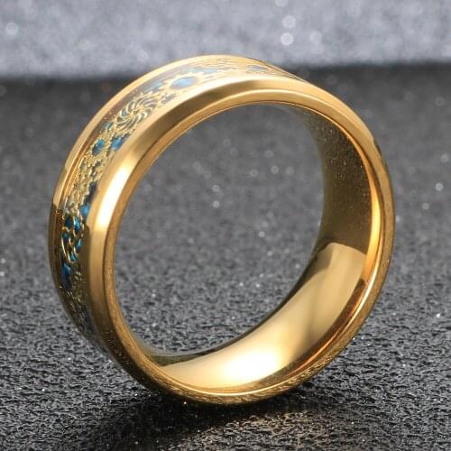 Vintage Mens Gear Wheel Ring Inlay Carbon Fiber Ring For Men’s Punk Wedding Ring Jewelry Gift