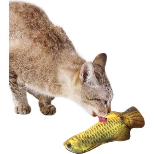 3D Fish Shape Pet Soft Plush Cat Toy Interactive Gifts Fish Catnip Toys Stuffed Pillow Doll Simulation Fish Playing Toy For Pets