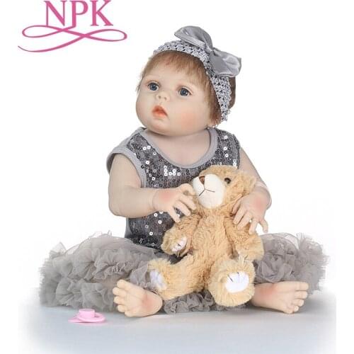 NPK Soft Body Silicone Lovely Reborn Doll Toy For Girls NewBorn Baby Birthday Gift To Child Bedtime fashion doll Christmas Gift