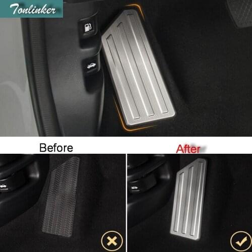 Tonlinker Cover Stickers for Honda CRV 2017-18 Car Styling 1 PCS stainless steel Left foot Rest pedal decoration cover sticker