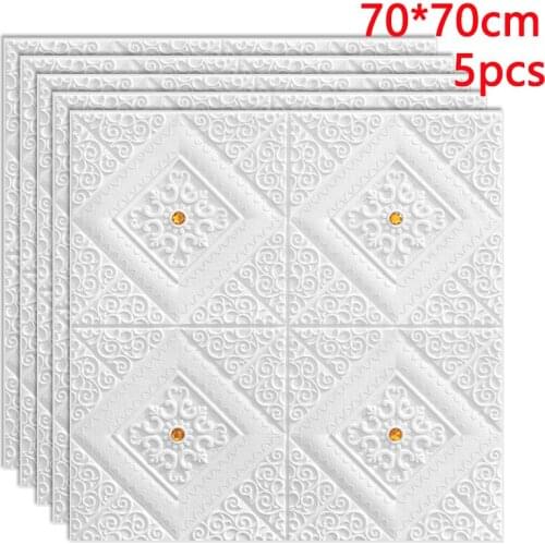 3D Foam Wall Panels Self Adhesive Ceiling Stickers Self-loading Roof Wallpaper Kid Room Home Office Decoration Foam Soft Package