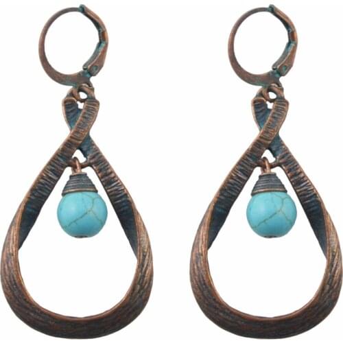 Nepal Big Geometric Vintage Blue Stone Drop Earrings for Women Ethnic Jewelry Female Tribal Turkish Gypsy Festival Gift Brincos