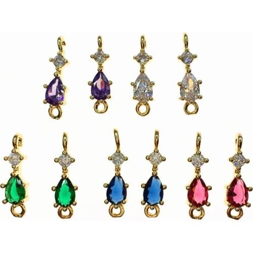 New Arrival! 18x5mm 100pcs Cubic Zirconia Drop Connector for Earrings DIY Making Parts,Jewelry Accessories Findings & Components