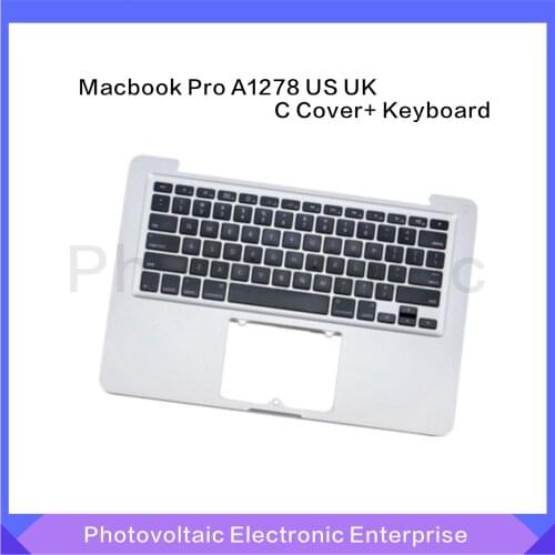 Original Laptop Shell Cover C with Keyboard For Macbook Pro A1278 MC700 MC724 MD313 MD314 MD101 MD102 2011 2012