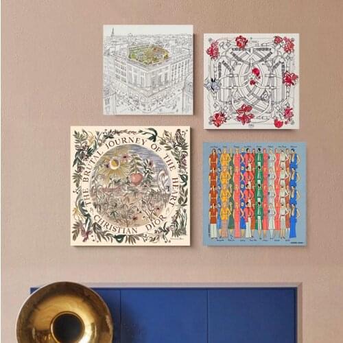 Simple Nordic roof garden abstract architectural art poster living room decoration picture porch picture canvas printing