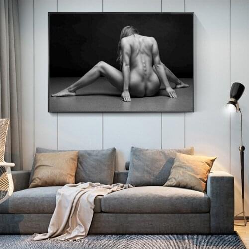 Black Background Canvas Painting Sexy Female Nude Posters and Prints Wall Art Picture for Living Room Home Decoration Cuadros