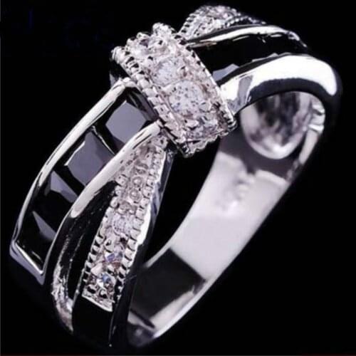 Luxury Women Jewelry White Crystal Zircon Bridal Rings for Wedding Engagement Set Gifts