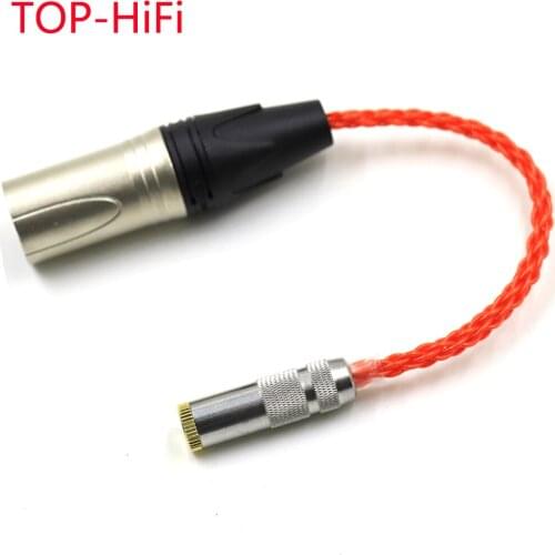 TOP-HiFi UPOCC Single-Crystal-Silver 3.5mm TRRS Balanced Female to 4pin XLR Balanced Male Audio Adapter Cable
