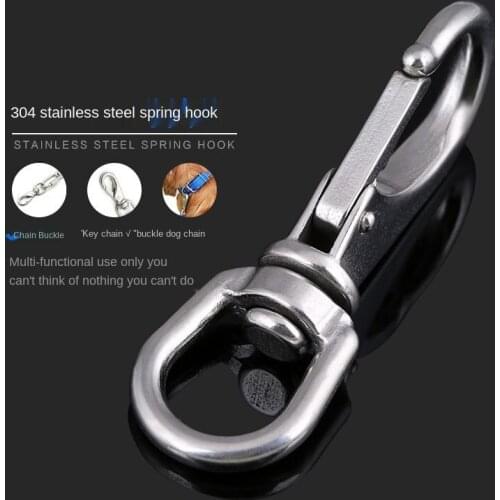 304 Stainless Steel Universal Hook Rotating Ring Chain Buckle Universal Spring Buckle Dog Chain Fitting Joint 1Pcs