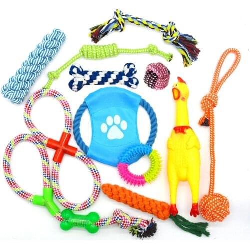 10Set Dog Rope Toy Interactive Toy for Large Dog Rope Ball Chew Toys Teeth Cleaning Pet Toy for Small Medium Dogs Pet Products