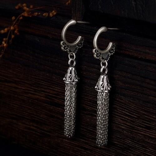 Vintage Tassels Earrings 100% Silver Drop Earrings For Women,2018 Elegance Fine Jewelry Wholesale