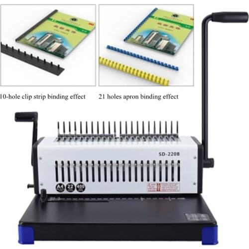 Apron Clip Manual Binding Machine 21 Hole Apron 10 Hole Clip Office Document Punching Machine Binding Machine Heavy Duty